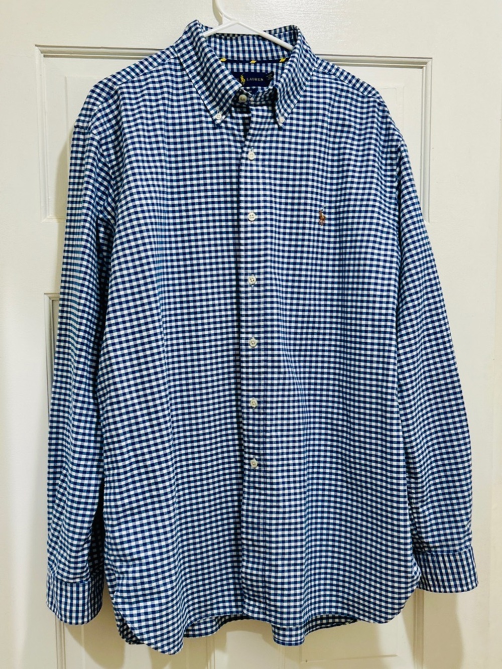 Polo Ralph Lauren Men’s Classic Fit Royal Blue Gingham Oxford Shirt XL
